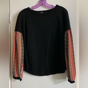 I JOAH Black and Multicolor Women's Top